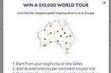 Find The Cheapest RTW Ticket And Win $10K!