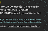 Minha Participação no Microsoft Connect(); Campinas 2019