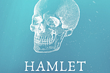 An illustration portraying Hamlet holding a skull, contemplating life’s meaning, with ominous shadows in the background, reflecting the play’s themes of mortality and existentialism.”