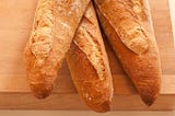 An image of French baguettes