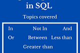 Logical operators in SQL
