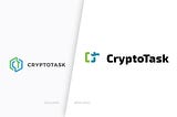 CryptoTask’s new logo next to an old one for comparison.