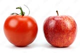 An apple and a tomato