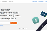 Screenshot of Zoom homepage, modified to read “Keeping you connected wherever you are, unless someone complains.”