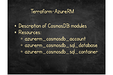 Creating CosmosDB with Terraform