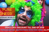 Crazy 95% discount till end of 2019