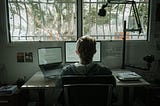 Person working at a desk