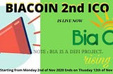 BIACOIN 2nd ICO IS LIVE.