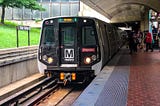 A Green Line train at Fort Totten station.