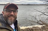 The author along the shore of Tinicum Marsh in Philadelphia