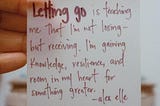 LETTING GO!