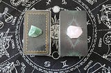 Pick a card tarot reading piles — true love vs karmic lesson with crystals and oracle decks