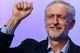 “Unlucky” Corbyn sucks thumb after landing in barrel of tits