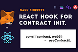 React Hook for Dapps | Contract Initialization.