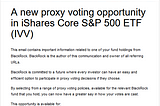 Proportional voting for IVV ETF