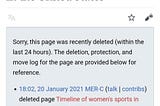 Wikipedia deletion history