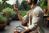 The images above illustrate a South Asian (Indian) man practicing yoga in a serene outdoor setting, symbolizing the importance of self-care and connection with nature in nurturing emotional resilience.