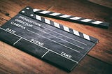 Directors clapperboard for retake