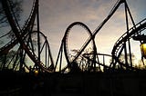 A shadow lit, multi-loop rollercoaster
