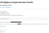 Build a Chat Agent for Your BigQuery Data with Gemini Functions