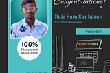 Student Success Story: Raja Sam Sankaran Placed as Full Stack Developer at SurfersWay