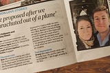 ‘He proposed after we parachuted out of a plane’