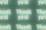 “Thank you” neon sign