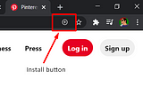 Image of Install Button in Chrome (Windows)
