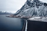 Beautiful and icy roads in Iceland.