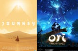 Journey and Ori And The Blind Forest game posters