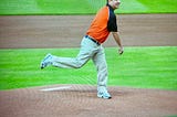 Throwing out the first pitch at the Marlins game (Authors Photo)