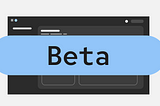 Low-fidelity image of the PatternFly dark theme website, covered by a blue “beta” label