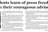 Students learn of press freedom from their courageous adviser