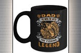 TREND Dad the man the myth the fishing legend mug