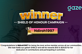 GazeTV Shield of Honor Winner for July