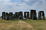 The structures of Stonehenge on a sunny day