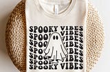 Ghost svg, Spooky vibes svg, Cute ghost outline svg, Scary ghost shirt png, Retro Halloween svg, Stay spooky svg, Spooky season svg