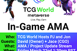 Join us TODAY for a Special AMA In TCG World!