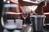 wine glass on table as part of daily ritual