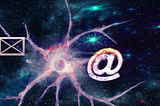 An envelope and @ in front of a neuron in space