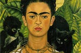 Frida Kahlo self portrait with thorns and hummingbird