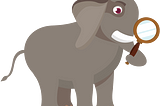 The Informanty elefant with a magnifying glass