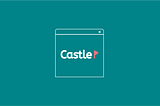 Logo Castle com uma pequena bandeira associando à um castelo.