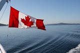 Canadian flag on a boat