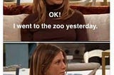 Meme using a scene from the show Friends that is captioned, “you support gay rights, so you must be gay.” The show character responds, “OK, I went to the zoo yesterday. Now I’m a koala bear.”