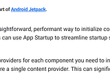 Jetpack — App Startup
