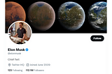A picture of Elon Musk’s official Twitter account