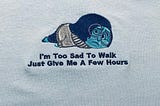 Free Disney Sadness Inside Out Embroidered Shirt | Too sad to Walk