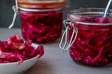 Fermented cabbage and beets