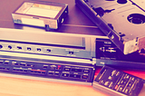 A vintage VCR from the days of old.